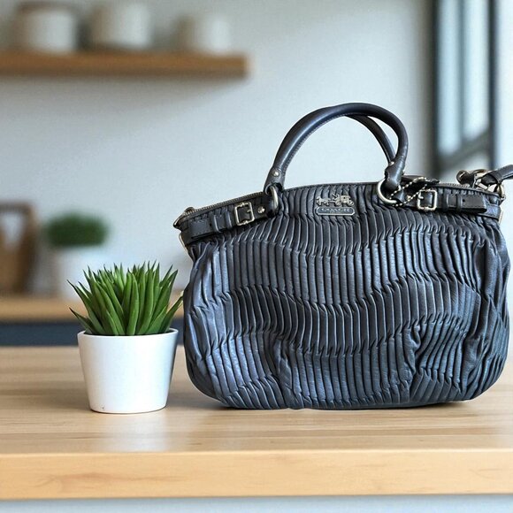 Coach Madison Gathered Leather Sophia Satchel - Picture 1 of 12